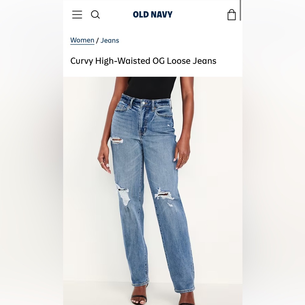 NWT Old Navy High Waisted Curvy Loose Jeans